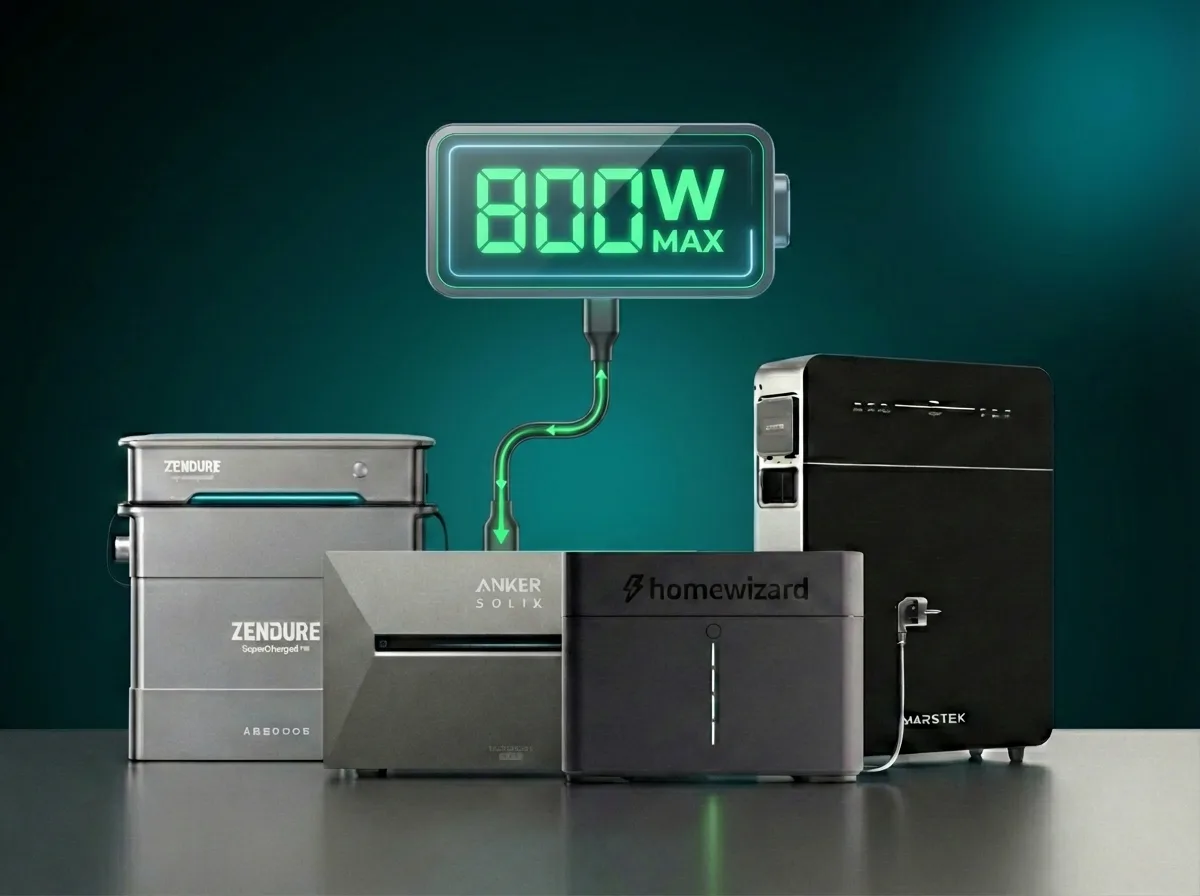 Plug-in thuisbatterij: de 800W-limiet uitgelegd
