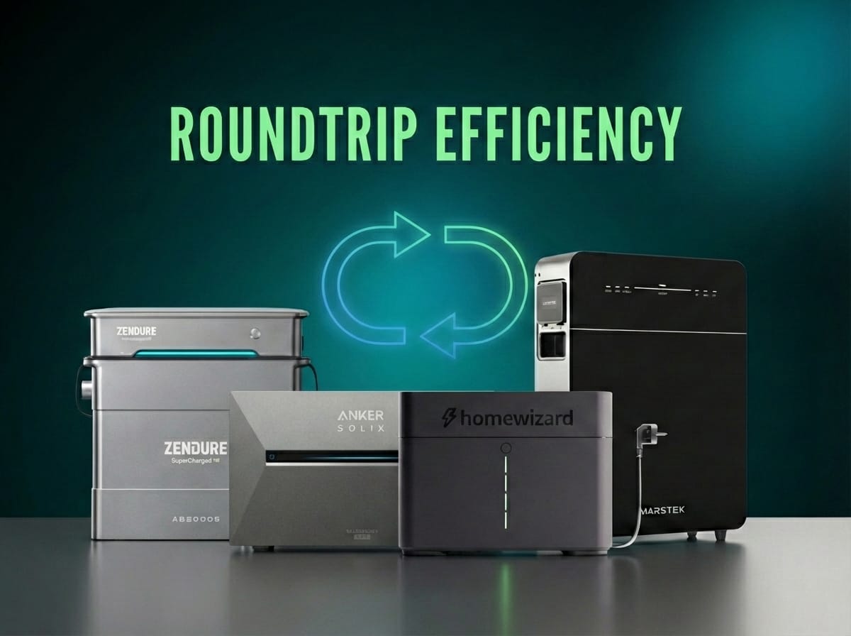 Wat is roundtrip efficiency bij plug-in thuisbatterijen?